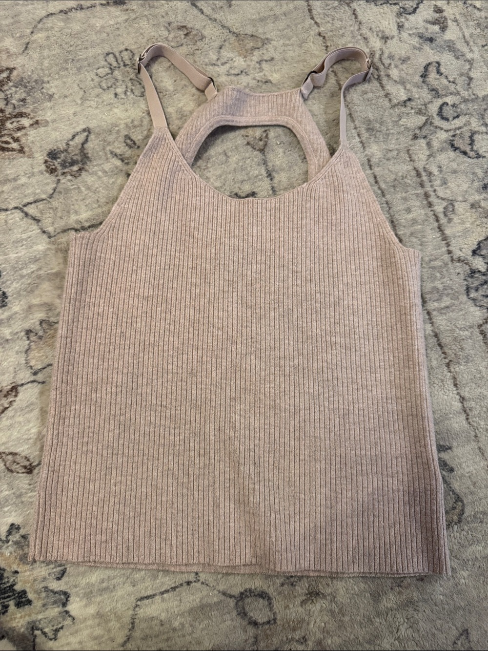 American Eagle Outfitters Ribbed Tank Top in Dusty Pink